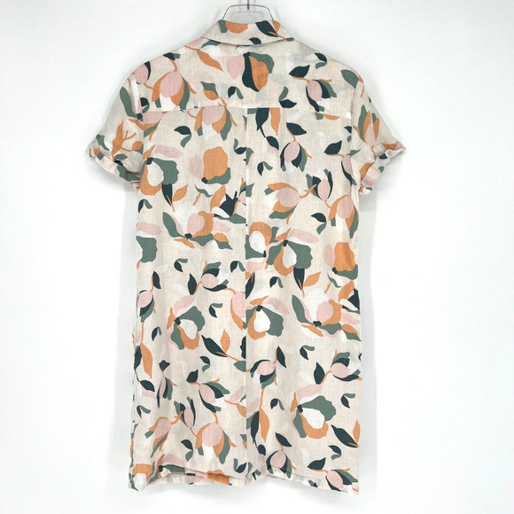 Rachel Zoe Linen Dress Womens S Shirt Floral Shift Lightweight Preppy Collared - Picture 2 of 7